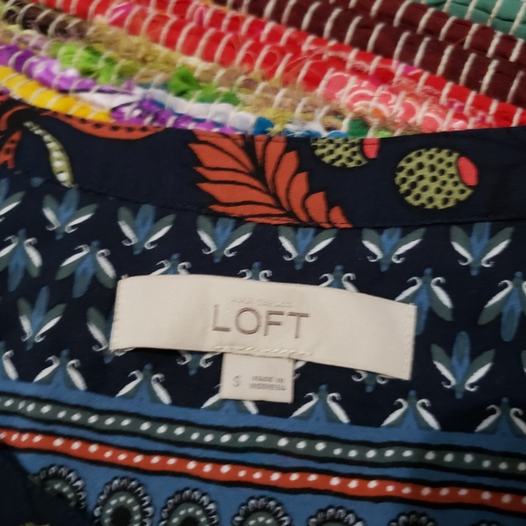 ☆LOFT LONG SLEEVE BLOUSE THIN FLOWY SMALL FLORAL - Picture 5 of 8